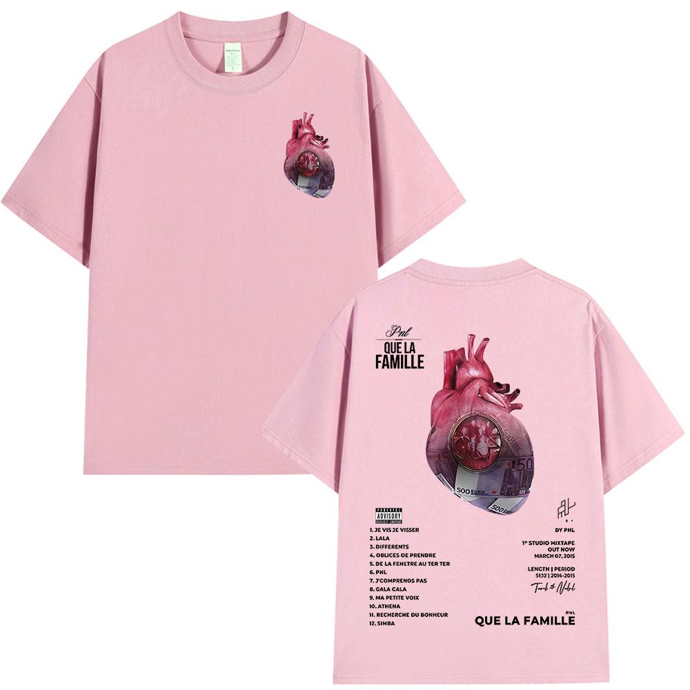 Французский рэпер PNL Que La Famille Le Monde Chico Альбом Футболка Мужская Женская Хип-хоп Мода Хлопковые Футболки с коротким рукавом Streetwear