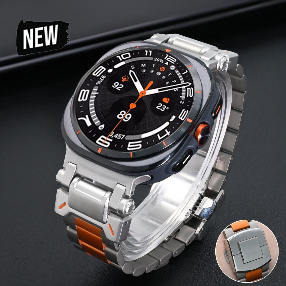 Titanium Luxury Bracelet for Samsung Galaxy Ultra Watch 47mm Metal Band for Galaxy WATCH Ultra 316L Stainless Steel Buckle Strap