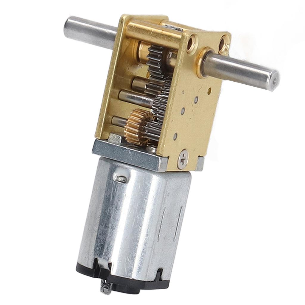 DC Geared Motor 60RPM Double Shaft Low Noise DC12V Worm Gear Speed Reduction Motor for Robot