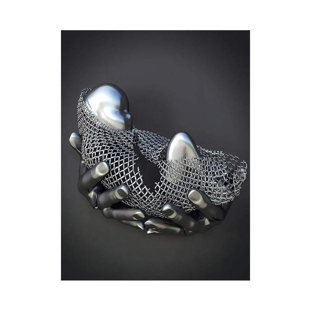 Абстрактная металлическая фигура, скульптура, настенный художественный постер, современный минималистский поцелуй, статуя, фреска, украшение комнаты, холст, живопись, Куадрос