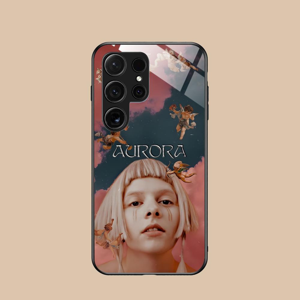 Стеклянный чехол для мобильного телефона Aurora Aksnes для Samsung Galaxy S26 S25 S24 S23 S22 S21 S20 Note20 Plus FE Ultra Разноцветный чехол