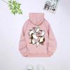 Ladies Spring Autumn Casual Hooded Long Sleeve Big Pocket  Halloween Ghost Printed Pullover Hoodies Sweatshirt Top