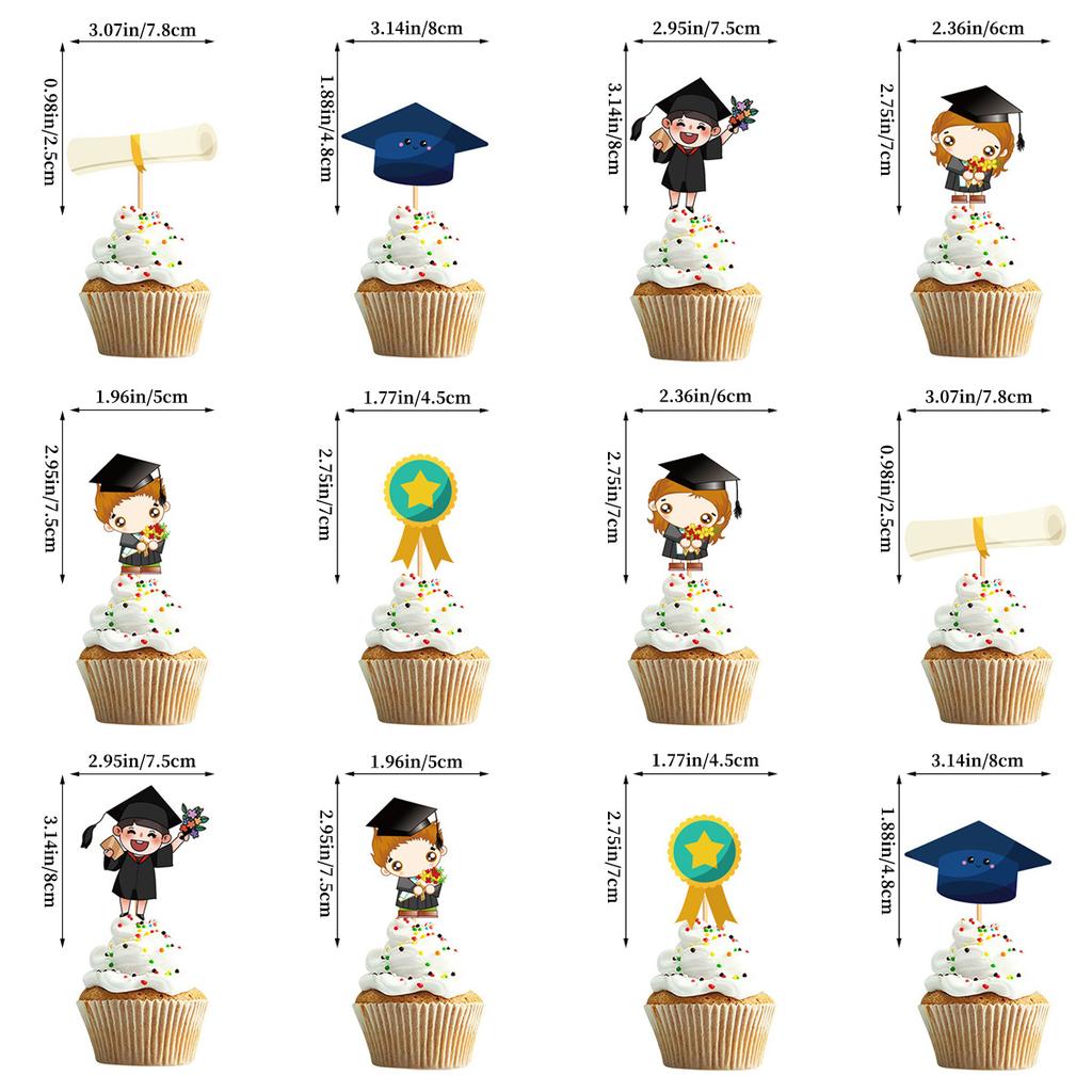 Украшение для выпускной вечеринки: докторские шапочки, медали, книги и т. д.. Украшения для торта, Топперы, Надписи, Флажки для сезона выпускных