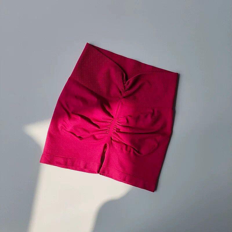 European and American Sexy Back V Waist Peach Buttock Lifting Fitness Shorts Elastic Breathable Training Three-Point Pants Iron Yoga Pants Women