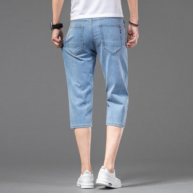 Модные мужские свободные прямые укороченные джинсы на все времена года