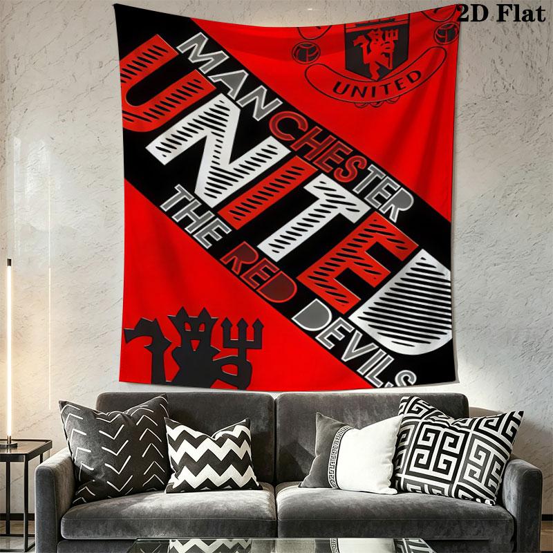 Grand MUFC TriumphWall Hanging Printed Fabric Blanket Decorative Tapestries for Bedroom Living Room Home Decor