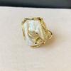 Baroque Pearl Opening Ring Rhinestone Natural Pearl Ring Creative Women's Jewelry  Women