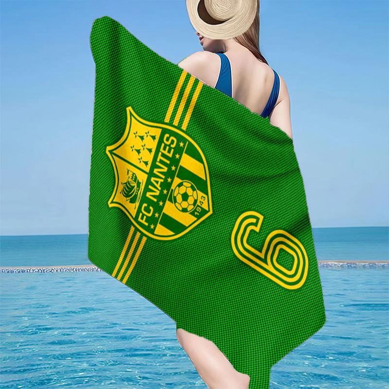 Fc Nantes Crest Design Microfiber Beach Towel, Lightweight And Quick-Dry, for Summer Travel, Beach Essential, Swimming Pool