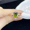 POMOiii Зеленое модное простое кольцо с цирконом для женщин, ювелирные изделия для девочек, подарок на вечеринку с камнем овальной формы, индивидуальный подарок на свадьбу