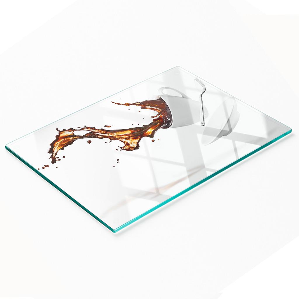 Kitchen Multifunctional Decorative Glass Board Spilled Coffee 80x52 cm