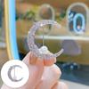 Women Brooch Faux Pearl Rhinestone Decor Crescent Shape Stainless Anti-slip Wear-resistant Clothes Pin Garment Jewelry