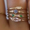 Beautifully Crafted 4 In 1 Set Of Womens Gold Plated Zircon Gemstone Rings