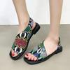 Горячая распродажа модной женской обуви 2024 года, новые женские сандалии с открытым носком, модные повседневные сандалии разных цветов, летние повседневные сандалии больших размеров на плоской подошве