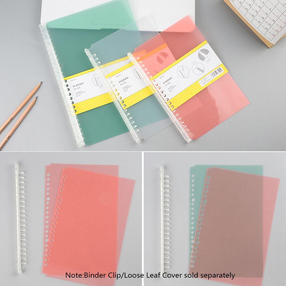 Clear Refillable Plastic File Folder Notebook Paging Separator Loose-leaf Cover Ring Binder Notepad