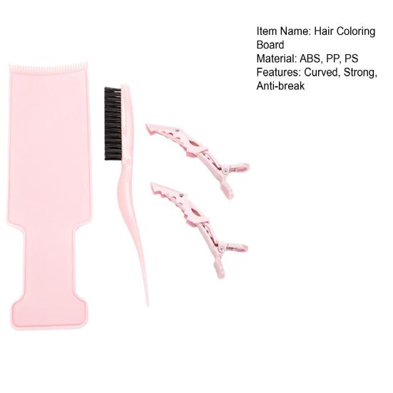 4Pcs/Set Hair Coloring Board with Clips Long Handle Brush Styling Tools Long Hair Dyeing Highlighting Board Kit Hair Salon Supplies