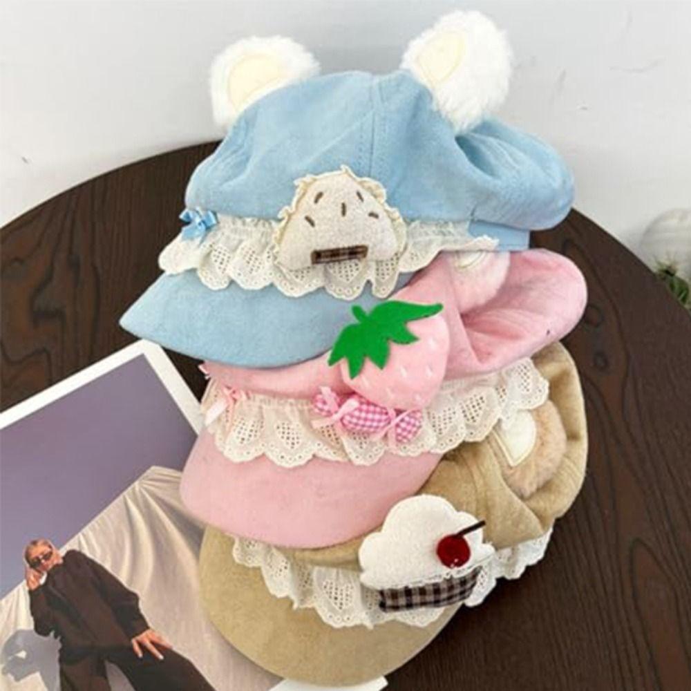 Lightweight Beret Hat 3D Cat Ears Cat Ear Cap New Cake Cat Ears Cap  Women