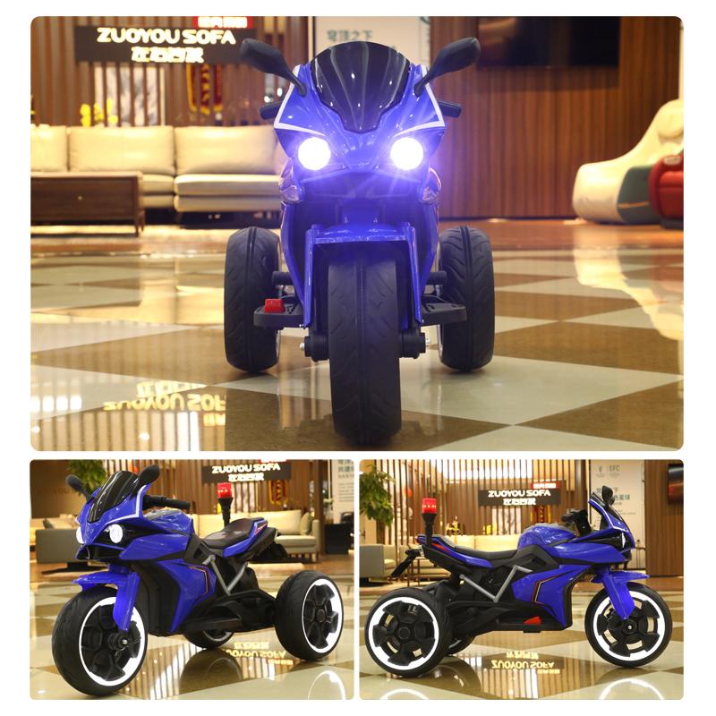 Детский электрический мотоцикл, трехколесный велосипед для мальчиков и девочек, перезаряжаемый велосипед-чоппер с дистанционным управлением и музыкой Bluetooth