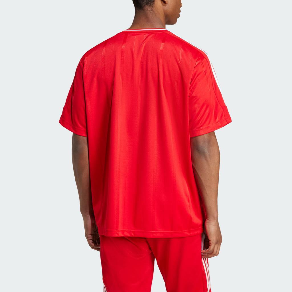 Adidas Round Neck Fitted Pullover With Letter Logo Print Short Sleeve T-Shirt Men Tops Light-Crimson White IY4499