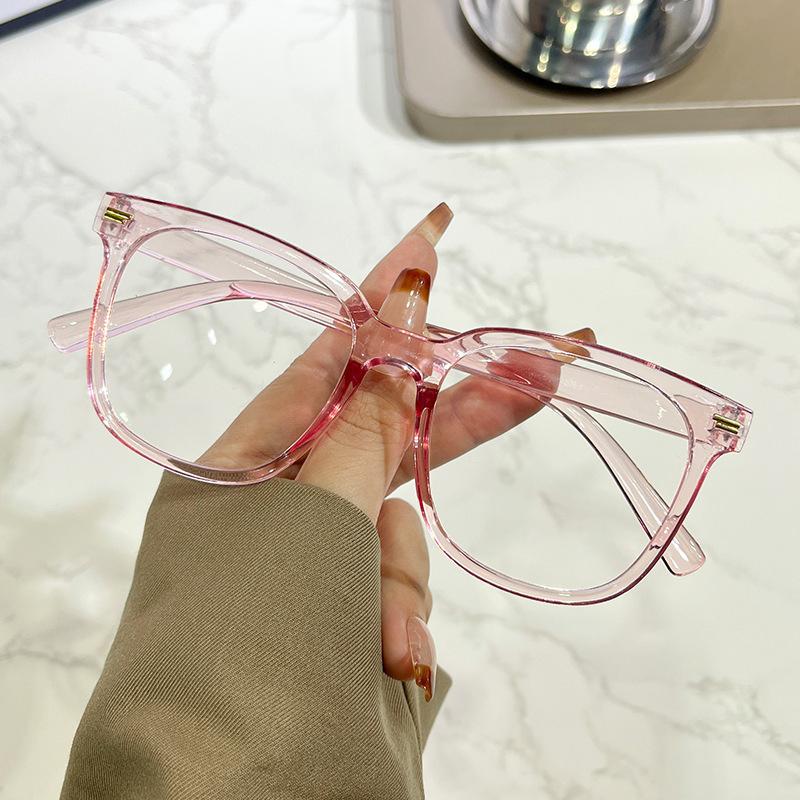 New Retro Trendy Anti-Fashion Blue Light Glasses Mitay Fashionable Square Non-Face Flat Light Frame 2009