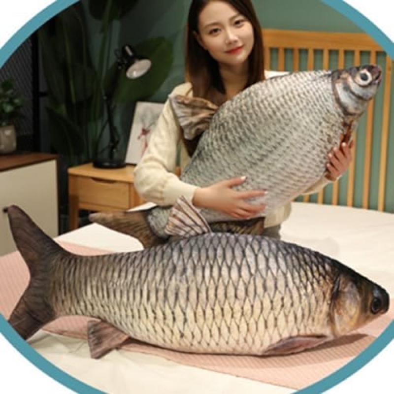 Simulation Fish Plush Toy 60cm Soft Fish Pillow Home Decor Cushion Stuffed Animal Gift for Kids