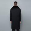 Зимнее кашемировое пальто мужское средней длины с утолщенной подкладкой из пуха, теплое пальто для папы среднего возраста, шерстяной шерстяной верх
