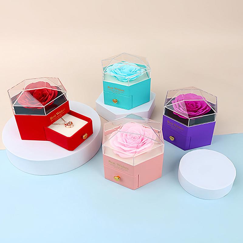 Valentine's Day Container Transparent Soap Flower Birthday Party Packaging Box Creative Gift Accessories