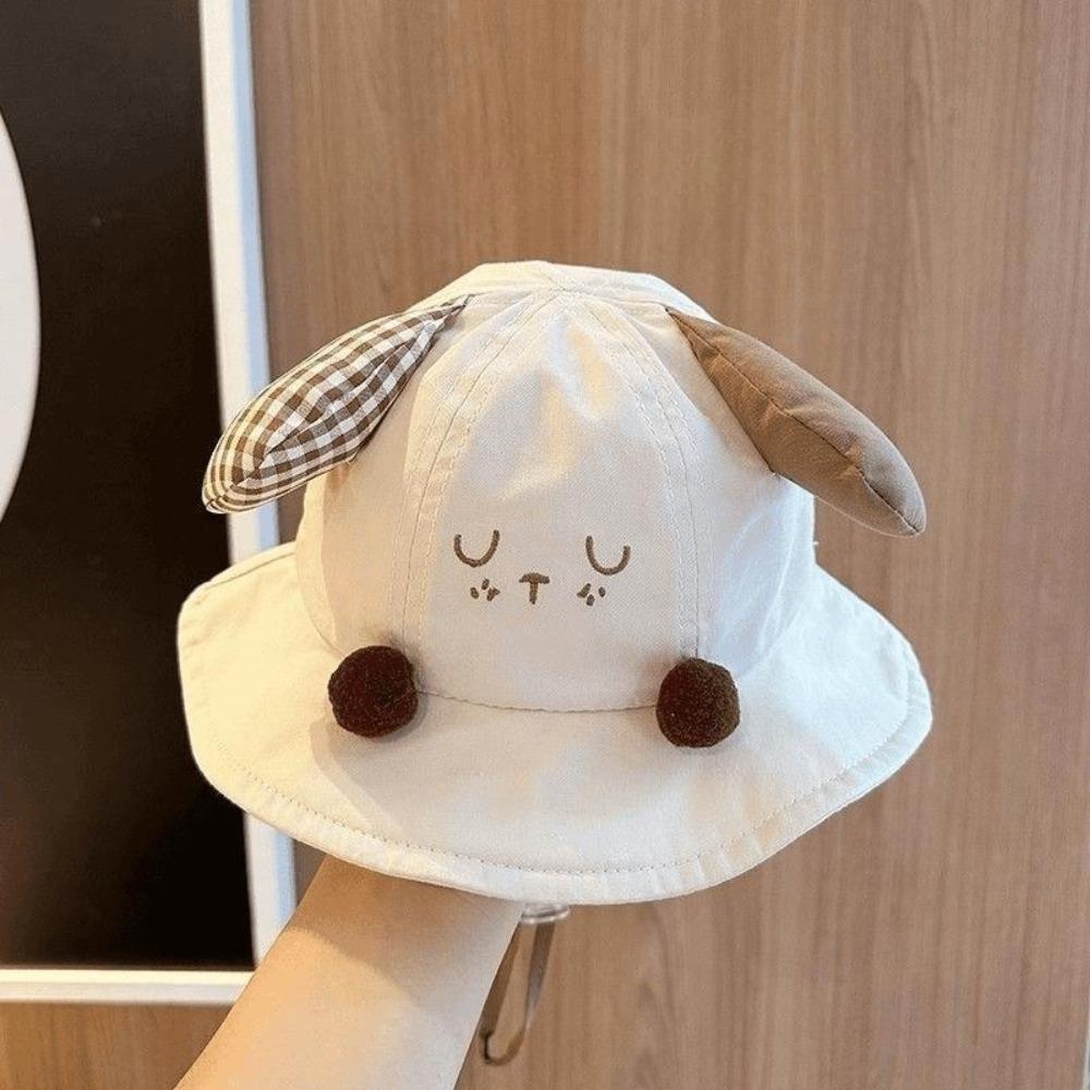 Embroidery Korean Style Cap Shading Hat Children's Bucket Hat Breathable Summer Kid Sunhat  Boy