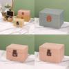 Rattan Texture Stylish Storage Box With Lid For Desk Decoration Accessories