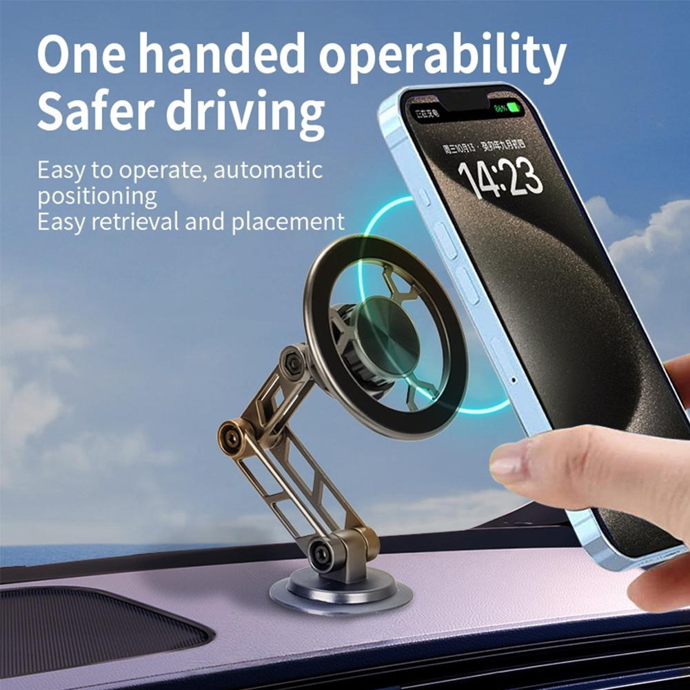Magnetic Car Phone Holder 360Degree Rotating Metal Bracket Foldable With Ventilated Magnet GPS Stand Cars Accessories For Phones