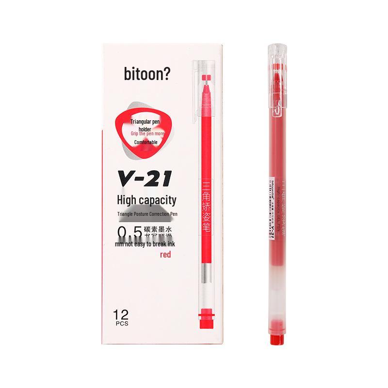 Baitong V-21 Triangular Correction Pen 0.5mm - High-Capacity Signature & Business Pen