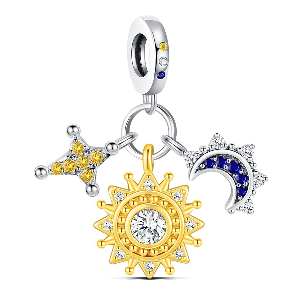 925 Silver Robot Charms Pendant sea turtle Moon Bead Fit Bracelet For Women DIY Fashion Jewelry Elegant Gift