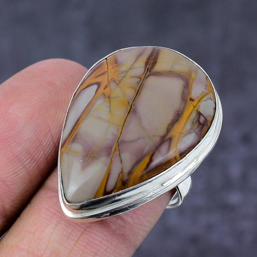 Jasper Gemstone Handmade 925 Sterling Silver Gift Jewelry Ring Size 7 K4t96