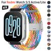 22mm Elastic Braided Strap For Redmi Watch 5/3 Active Watchband Nylon Adjustable Quick Release Bracelet For Redmi Watch 3/5 Lite