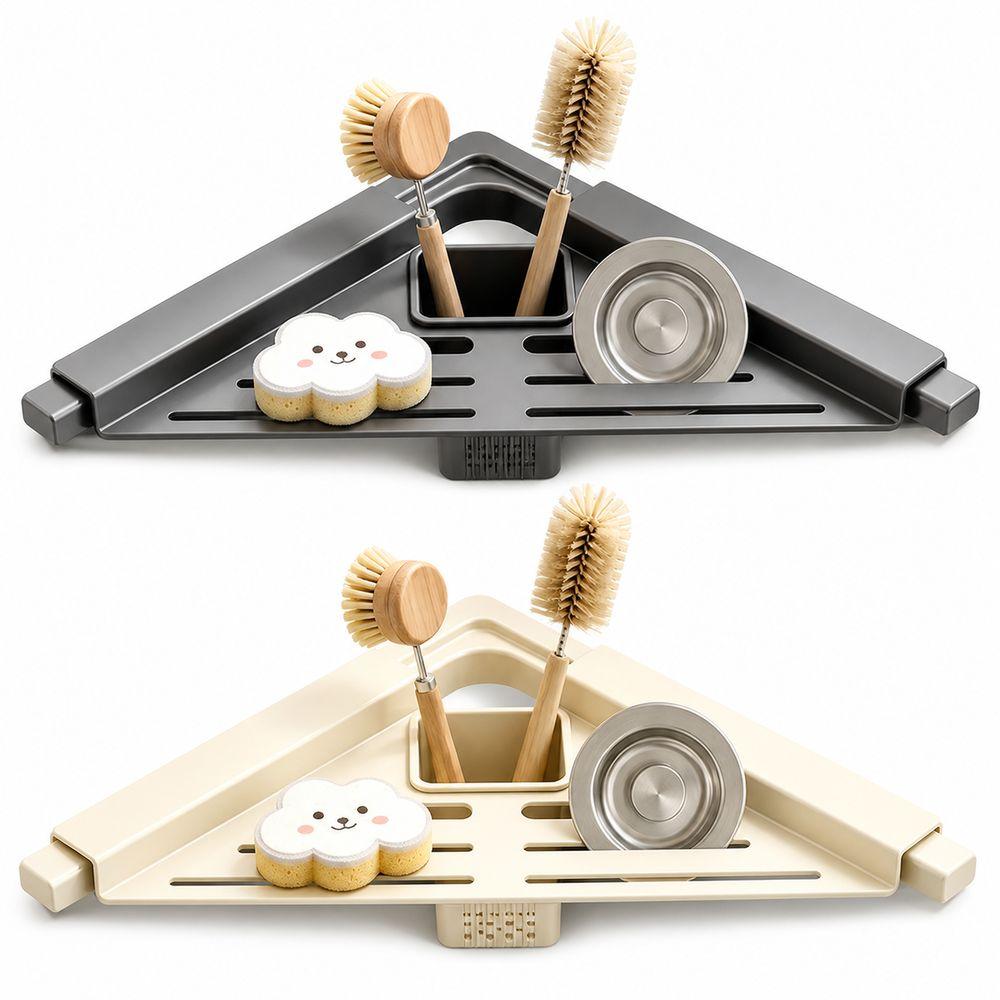 with Draining Cup Sink Drain Shelf Triangular Shape Dish Drying Rack Sink Corner Rack Kitchen Sink