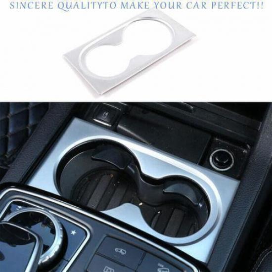 For Benz GLE GLS 2016- Matte Silver Center Console Water Cup Holder Panel 1X