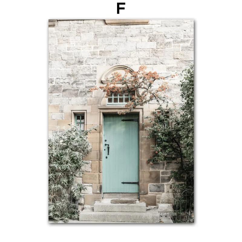 Настенная живопись на холсте Лондонский замок Зеленый холм Желтый цветок Скандинавские постеры и принты Настенные картины для декора гостиной