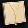 All-match Letter Necklace Cube Pendant Jewelry Accessories Luxurious Fashion Chain  Mother's Day