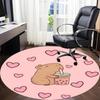 1PC Capybara Office Round Area Rug, Indoor Mat Suitable For Office, Under Office Chairs Bedroom Living Room Home Decor, Room Deco 005