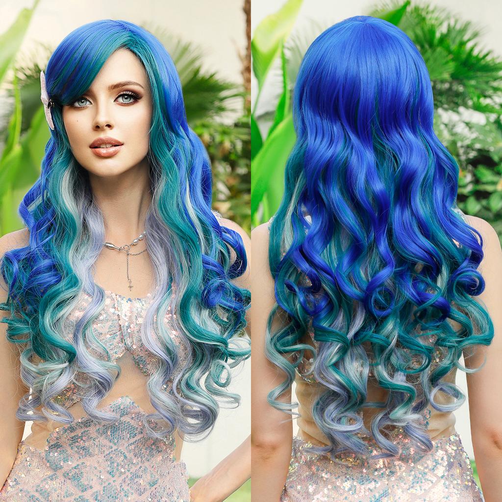 Professional  WIGS Barbie Wig Long Blonde Wigs for Women Daily Party Loose Synthetic Body Wave Hair Wig for Girls Halloween Cosplay