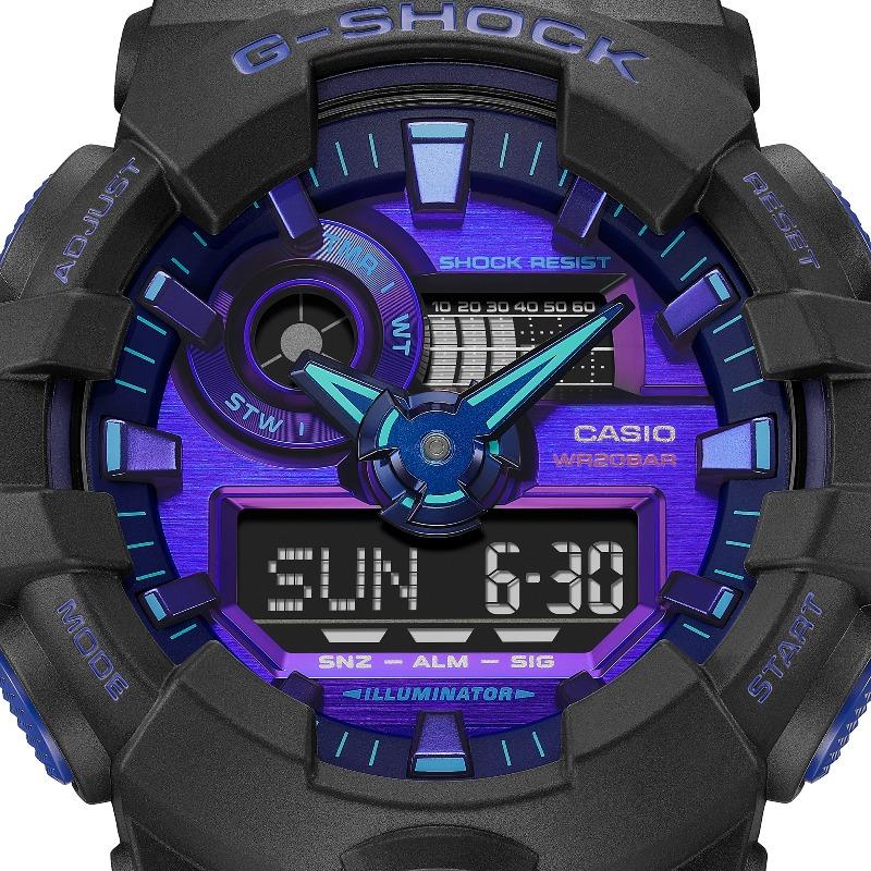 Casio Men's Resin 200M Water Resistant Analog Shock Resistant Quartz Watch GA-700VB-1A