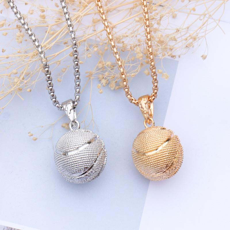 Изысканное 3D ожерелье-подвеска в виде баскетбольного мяча для мужчин с цепочкой из нержавеющей стали