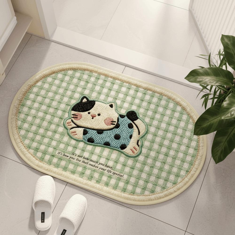 Quick Dry Bathroom Mat Weaving Texture Floor Mat Creative Absorbent Mat Laundry Room