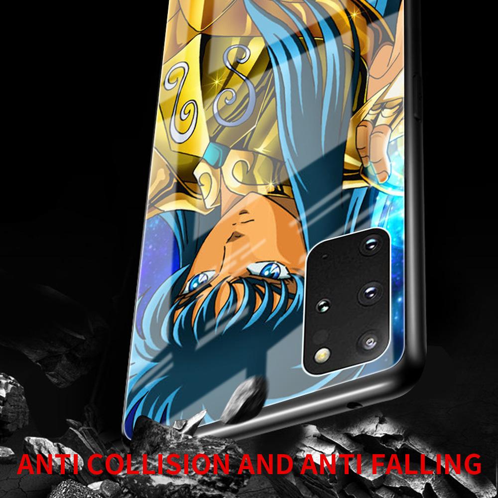 Чехол из закаленного стекла для Samsung Galaxy S21 Ultra S20 FE S10 Plus Note 20 10 Lite S9 S8 9 S10e, чехол для телефона в стиле аниме Saint Seiya Capa
