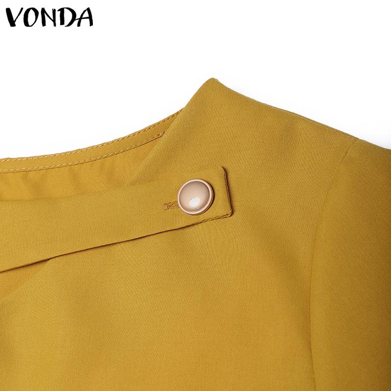VONDA Women Short Sleeve Cutout Casual Elegant T-shirts Tops