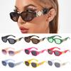 Beach Thick Frame Y2K Trendy Sun Glasses Vintage Shades Irregular Sunglasses with Metal Rose Design