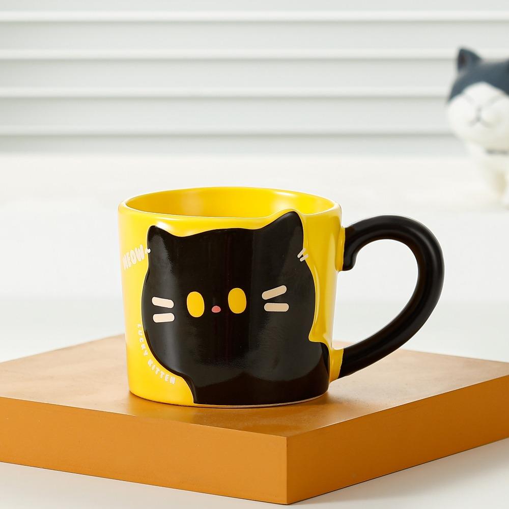 Cute Design Coffee Mug Cat Pattern Ceramic Mug Decorative Accessories Milk Cup  Gift Giving