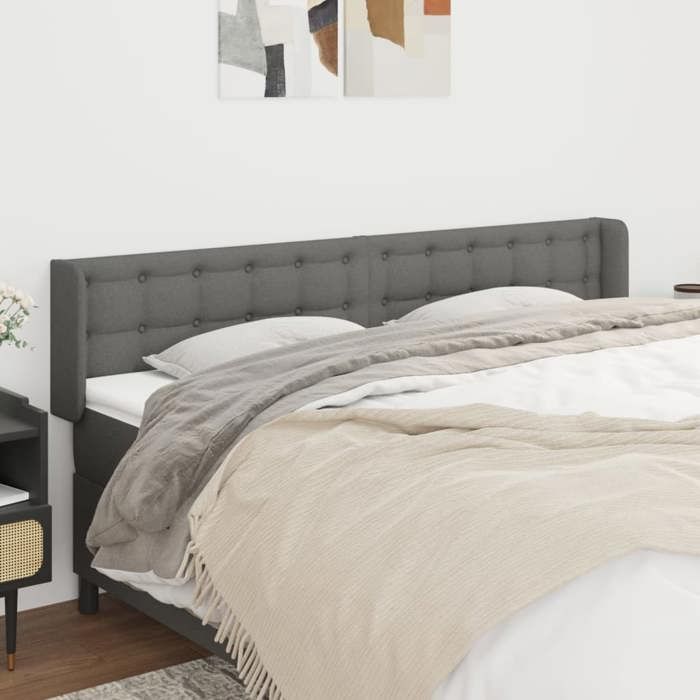 Tête de lit - Maison Exclusive - Gris foncé - Tissu respirant et durable - Hauteur réglable