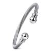 Simple Ins Style Personalized Cable Round Beads Bracelet Adjustable Opening Bracelet for Women