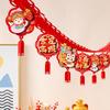 Cartoon 2025 Snake Year Pulling Flag Traditional Snake Year Banner Pendant  Holiday Festival Decor