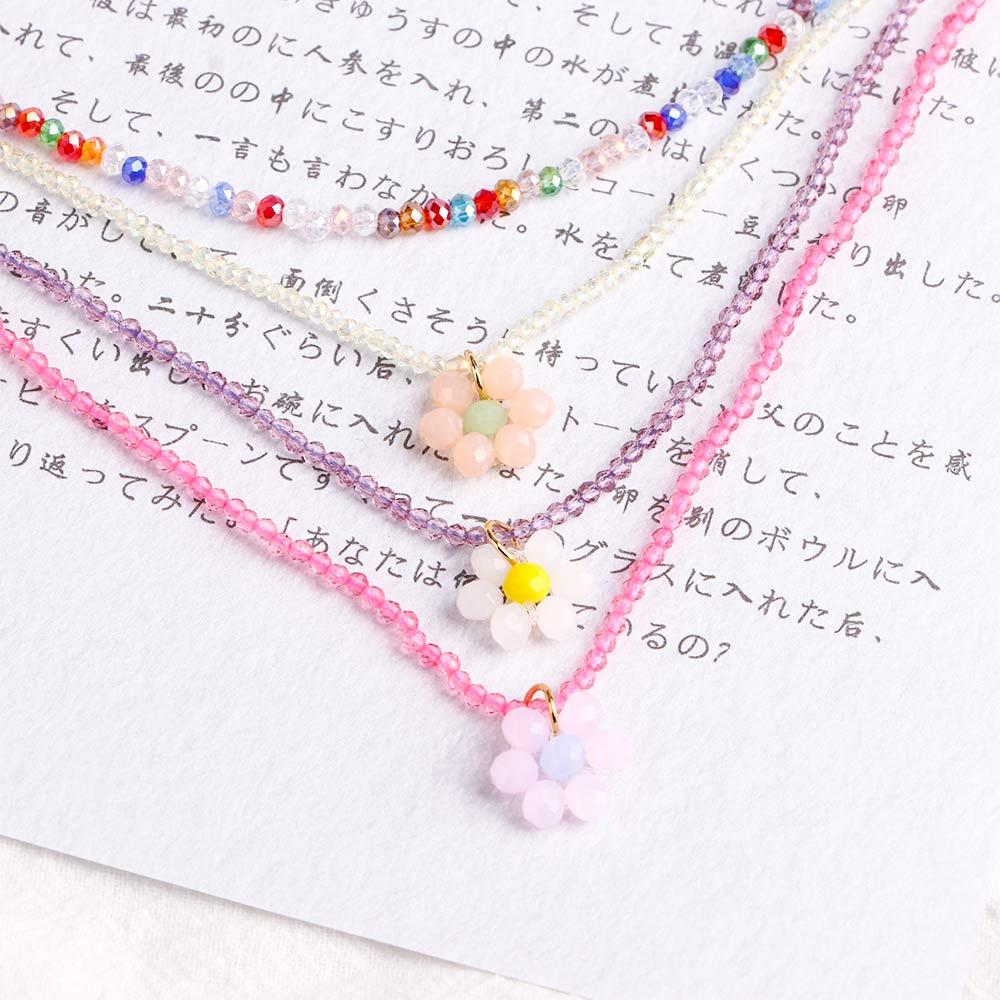 Милое корейское праздничное цветочное женское украшение Ожерелье-чокер из бусин с ромашкой